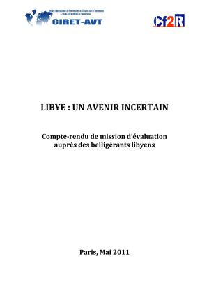 LIBYE : UN AVENIR INCERTAIN