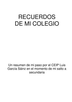 RECUERDOS DE MI COLEGIO