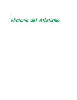 Historia del Atletismo