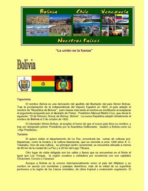 Nuestros Paises, Bolivia, Chile y Venezuela