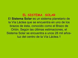 EL SISTEMA  SOLAR