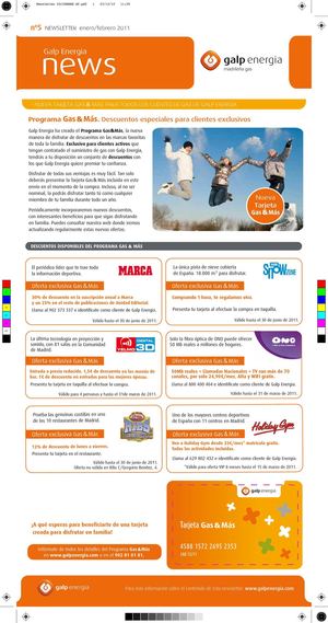 Galp Energía Madrileña de Gas - Newsletter Febrero 2011