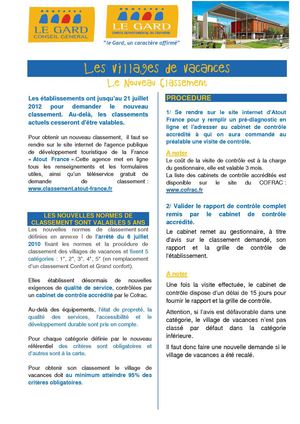 Villages de vacances : le nouveau classement - Comité Départemental du Tourisme du Gard