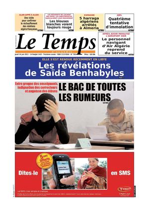 Le Temps d'Algérie Edition du 16 Juin 2011
