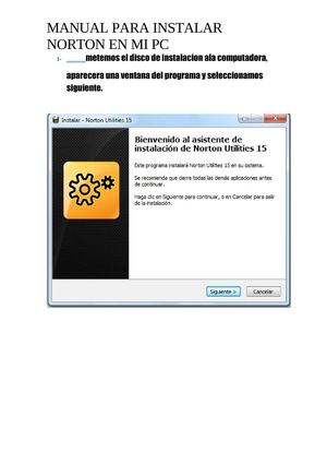 Manual de instalacion para norton utilities