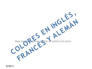 Colores en francés, alemán e inglés