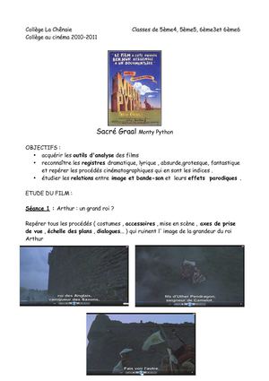 Collège La Chênaie : "Sacré Graal " Monty Python