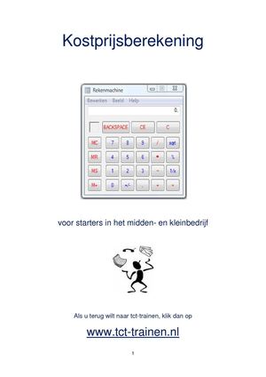 E-boek Kostprijsberekening voor het MKB