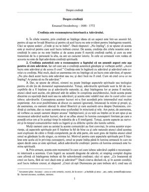 Despre credinţă - Emanuel Swedenborg