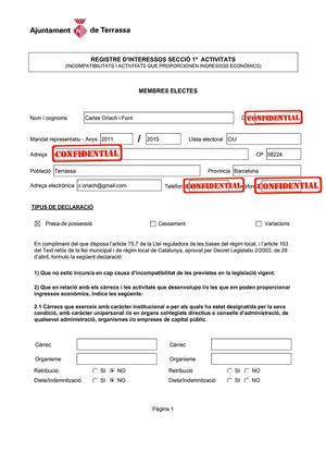 Declaració d'Activitats