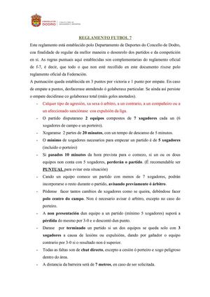 REGLAMENTO FUTBOL 7 en galego