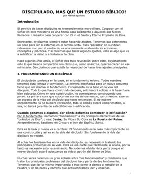 El Discipulado es más que estúdio Bíblico.