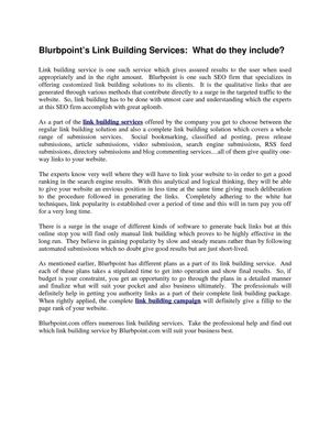 Blurbpoint’s Link Building Services:  What do they include?