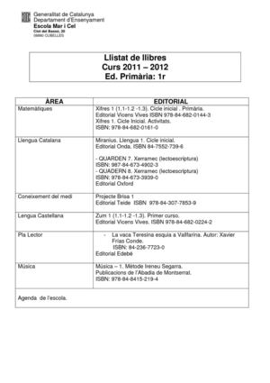 Llistat de Llibres CURS 2011-12 Ed.Primària
