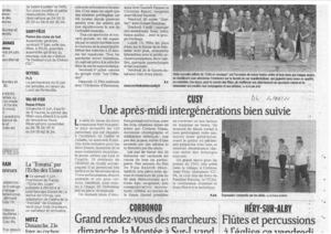 CMJ de Cusy, après-midi inter génération, la presse en parle