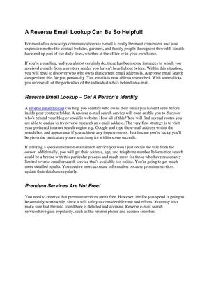 Reverse Email Lookup