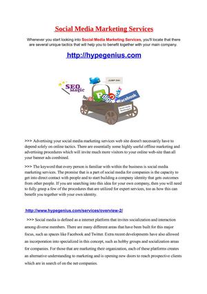 Social Media Marketing Services