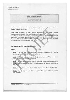 Esbly : Délibérations au CM du 23/06/2011