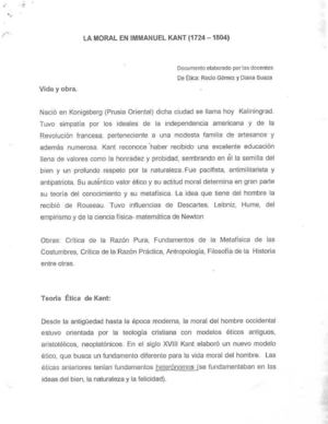 La moral en IMMANUEL  KANT