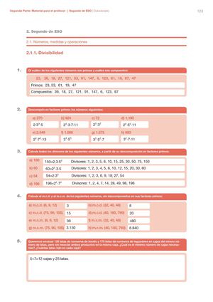 2º ESO - Soluciones a las actividades del verano
