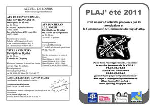livret du PLAJ été 2011