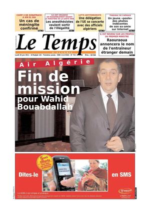 Le Temps d'Algérie Edition du 20 Juin 2011