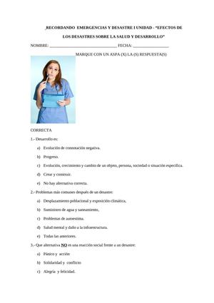 EVELUACION DE EFECTOS DE LOS DESASTRES EN LA SALUD Y DESARROLLO.