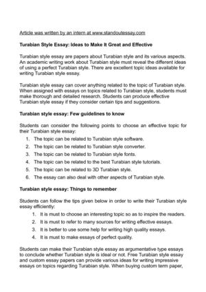 How to write a turabian style paper