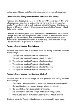 Advanced English Essay Treasure Island Essay Ways To Make It Effective And Strong Research Essay Thesis Statement Example also Teaching Essay Writing High School Calamo Treasure Island Essay Ways To Make It Effective And Strong Compare And Contrast High School And College Essay
