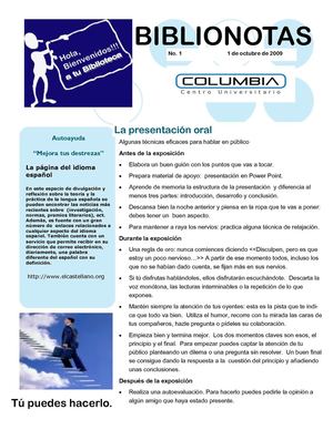 BiblioNotas-Octubre, 2009