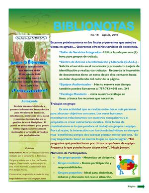 BiblioNotas-Agosto, 2010