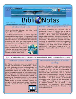 BiblioNotas-Junio, 2011