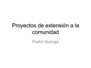 Proyectos de extensión a la comunidad