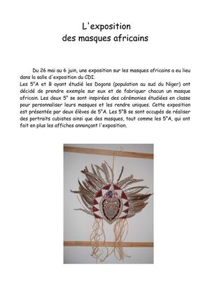 L'exposition "les masques africains"