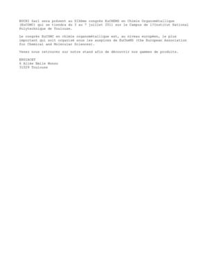 BUCHI Sarl au XIXème congrès EuCHEMS en Chimie Organométallique (EuCOMC) à Toulouse !
