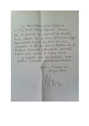 Pourvoi en Cassation 2011