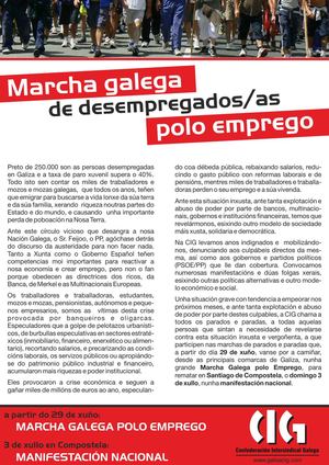 Marcha galega polo emprego - CIG