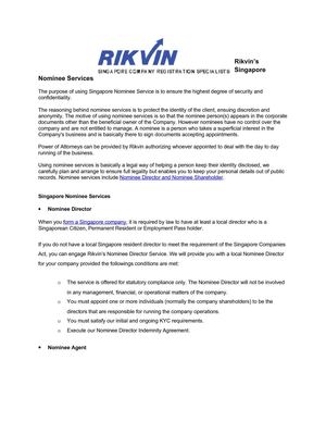 Rikvin’s Singapore Nominee Services