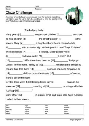 Unit 5. Faces of London. Vocabulary Challenge