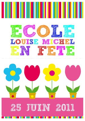 Fête école Louise michel 25 juin, l'affiche par Fabrice Latouche