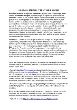 Pour les Elèves de Collège, "Graphisme" : sites et logiciels gratuits de création et de retouche d'images