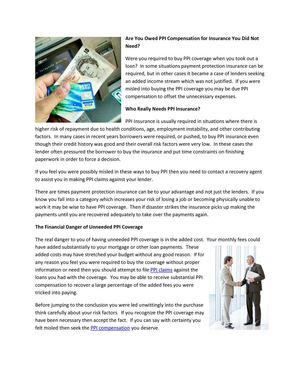 Are You Owed PPI Compensation for Insurance You Did Not Need 