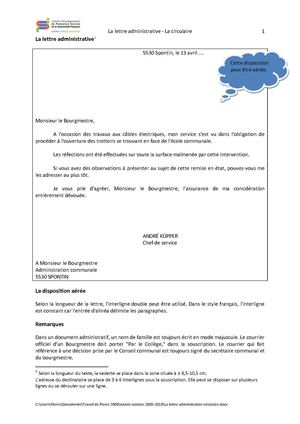 La+lettre+administrative-circulaire