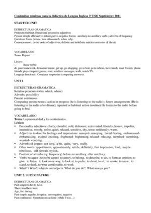 Programa Inglés 3º ESO convocactoria de SEPTIEMBRE