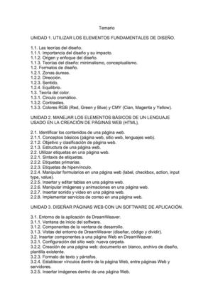 Temario Elaboración Páginas Web