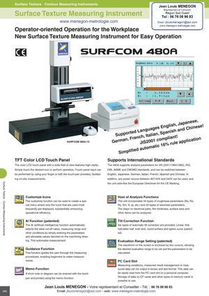 ZEISS - surfcom 480_e  Rugosimetre 