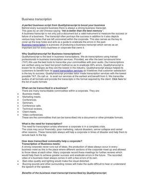 Event Transcription Services 