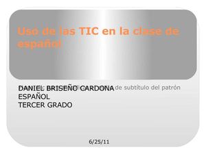 Uso de las TIC en la clase de ESPAÑOL