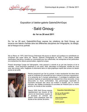 Saïd Gnoug, artiste peintre, exposition à Aizelles