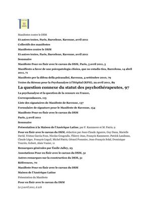 Manifestes contre le DSM